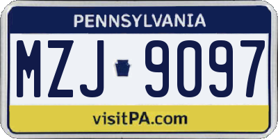 PA license plate MZJ9097