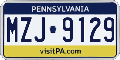 PA license plate MZJ9129