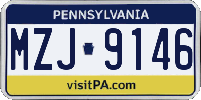 PA license plate MZJ9146