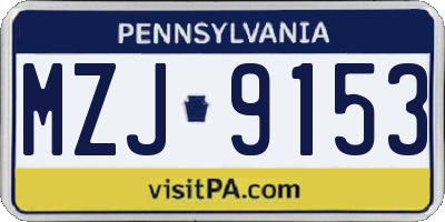 PA license plate MZJ9153