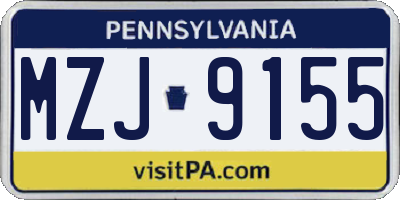 PA license plate MZJ9155