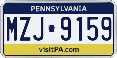 PA license plate MZJ9159