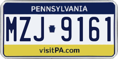 PA license plate MZJ9161