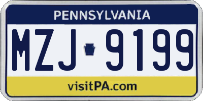 PA license plate MZJ9199