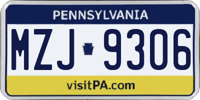 PA license plate MZJ9306