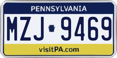 PA license plate MZJ9469