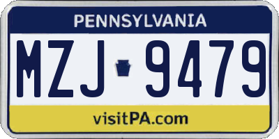 PA license plate MZJ9479