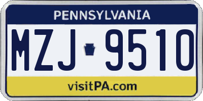 PA license plate MZJ9510