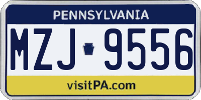 PA license plate MZJ9556