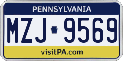 PA license plate MZJ9569