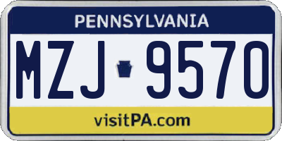 PA license plate MZJ9570