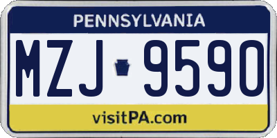 PA license plate MZJ9590