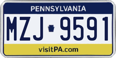 PA license plate MZJ9591