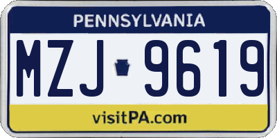 PA license plate MZJ9619