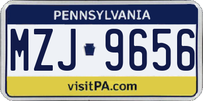 PA license plate MZJ9656