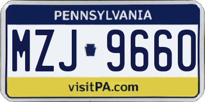 PA license plate MZJ9660