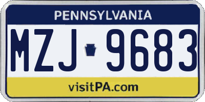 PA license plate MZJ9683