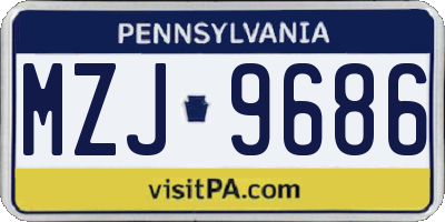 PA license plate MZJ9686