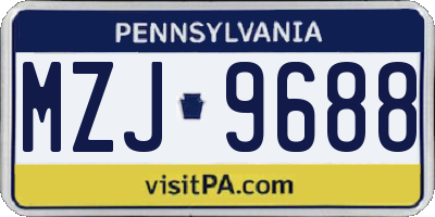 PA license plate MZJ9688
