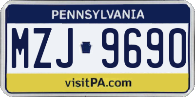 PA license plate MZJ9690