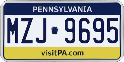 PA license plate MZJ9695