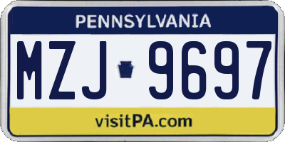 PA license plate MZJ9697