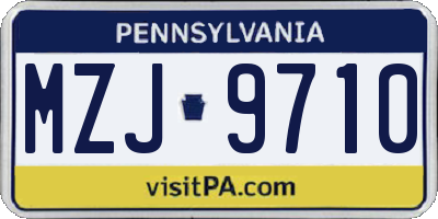 PA license plate MZJ9710