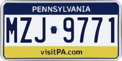 PA license plate MZJ9771
