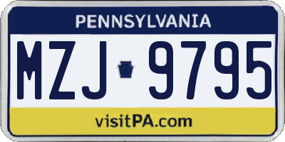 PA license plate MZJ9795