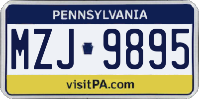 PA license plate MZJ9895