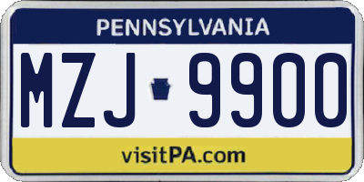 PA license plate MZJ9900