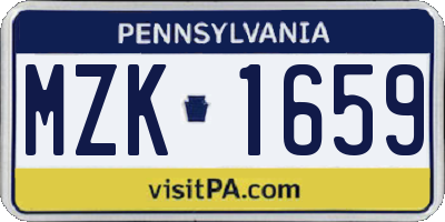 PA license plate MZK1659