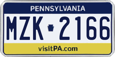 PA license plate MZK2166