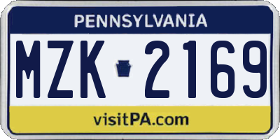 PA license plate MZK2169