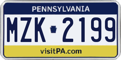 PA license plate MZK2199