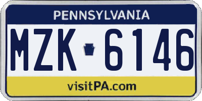 PA license plate MZK6146