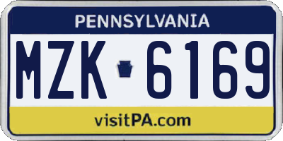 PA license plate MZK6169