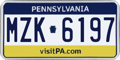 PA license plate MZK6197