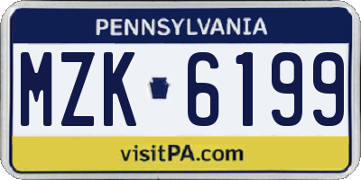 PA license plate MZK6199