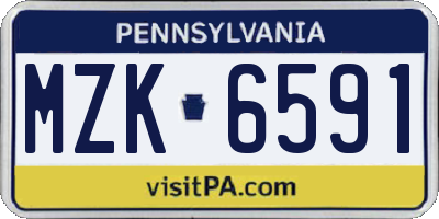 PA license plate MZK6591