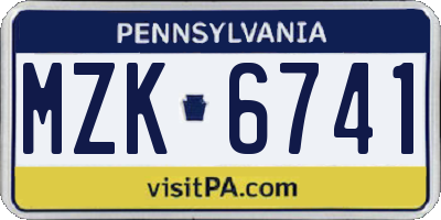 PA license plate MZK6741