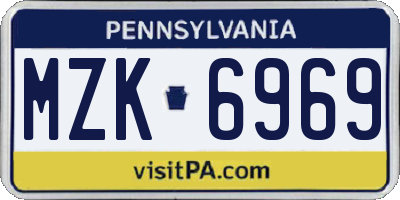 PA license plate MZK6969