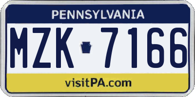 PA license plate MZK7166