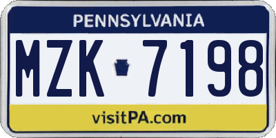 PA license plate MZK7198