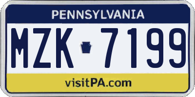 PA license plate MZK7199