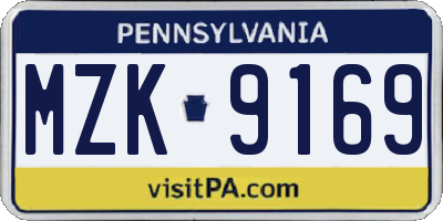 PA license plate MZK9169