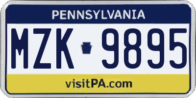 PA license plate MZK9895