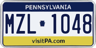 PA license plate MZL1048
