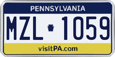 PA license plate MZL1059