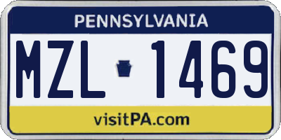 PA license plate MZL1469